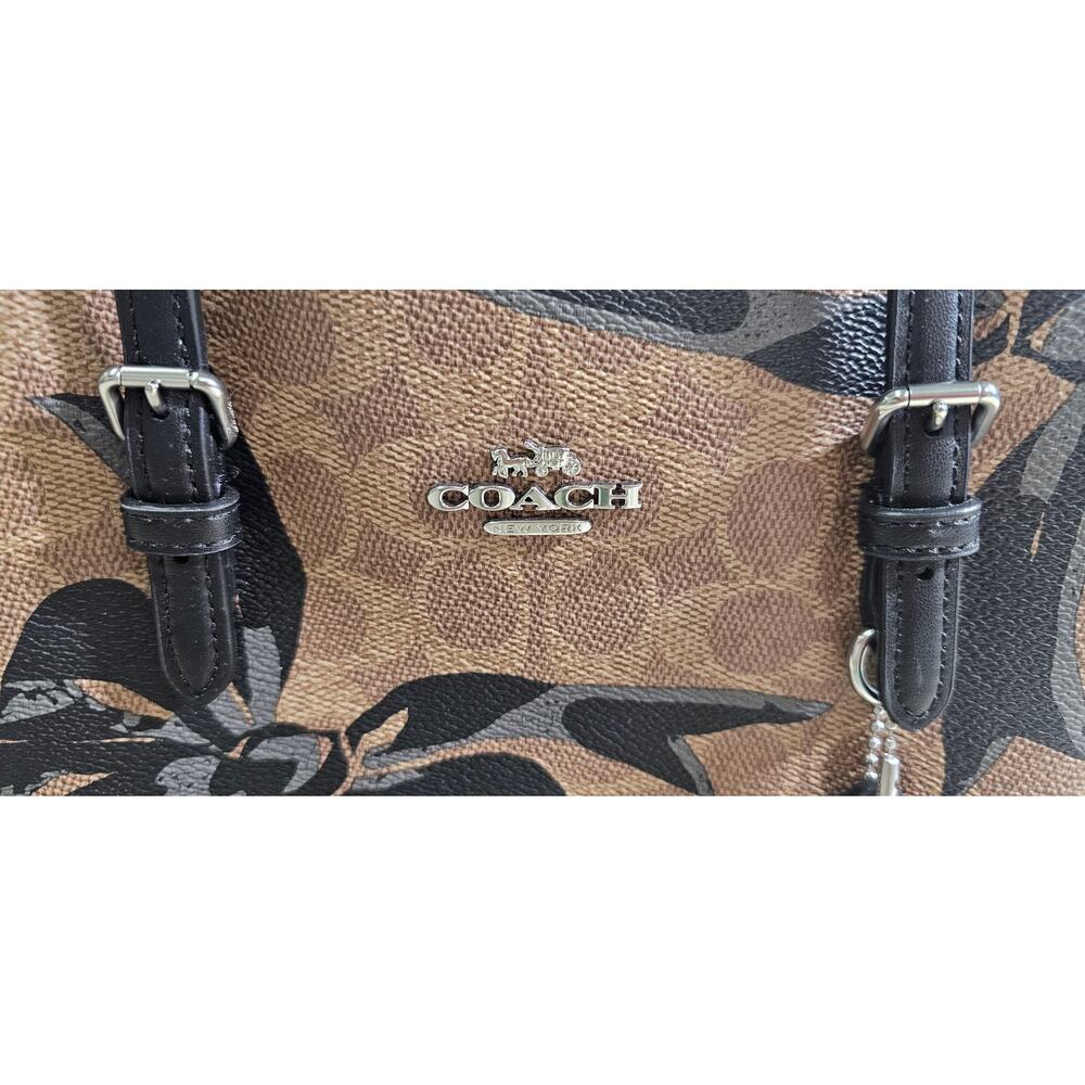 COACH Mollie Tote Bag 25 in Signature Canvas with Bow Print - Picture 3 of 8